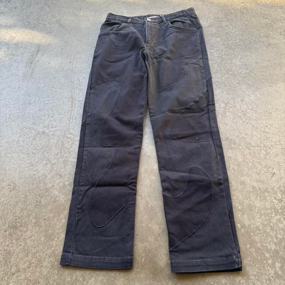 Kith Black Circle Patchwork Jeans Designer Preppy Classy Streetwear